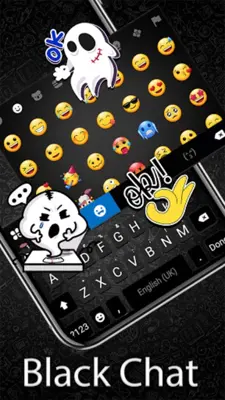 SMS Black Chat Keyboard Backgr android App screenshot 1