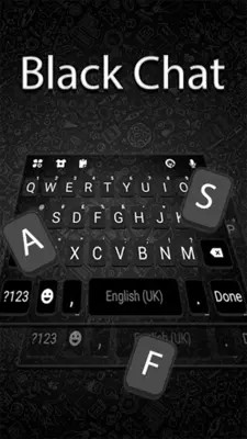 SMS Black Chat Keyboard Backgr android App screenshot 3