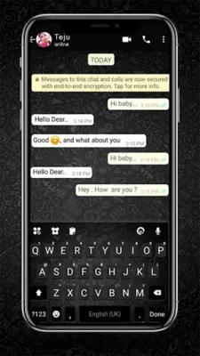 SMS Black Chat Keyboard Backgr android App screenshot 4